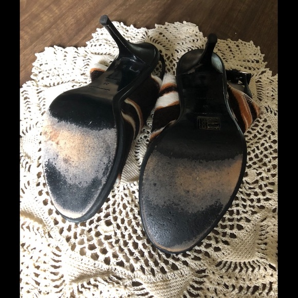 Balenciaga Striped Calf Hair Glove Sandals - Picture 6 of 11